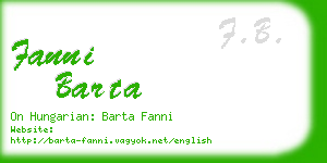 fanni barta business card